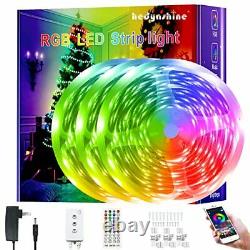 200ft Led Strip Lights Music Sync Color Changing Strip Lights With 40key Remote