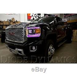 2014-2015 GMC Sierra RGBW LED Multi-Color Changing Headlight DRL Accent Bars Set