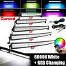 22/32/42/50/52INCH RGB Offroad LED Curved Light Bar Combo Driving & Free Wiring