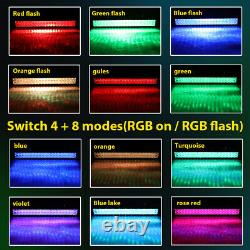22 880W Dual Row Led Light Bar Offroad Driving RGB Strobe Halo Color Changing