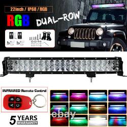22 LED LIGHT BAR COMBO RGB Halo Color Changing Chasing Strobe Remote Control 20