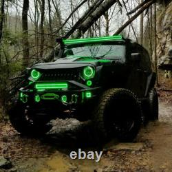22 LED Light Bar & 2x 3 Cube Pods RGB Halo Ring Chasing For JEEP SUV TRUCK 4X4