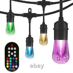 24 Bulbs 48 ft. Out/In Vintage Color Changing LED String Lights with Remote