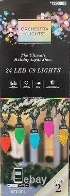 24 Gemmy Orchestra of Lights Color-Changing C9 LED Lights
