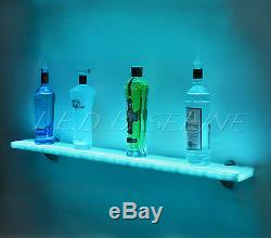 24” WALL MOUNTED LED COLOR CHANGING REMOTE CONTROLLED ACRYLIC HOME/BAR SHELF