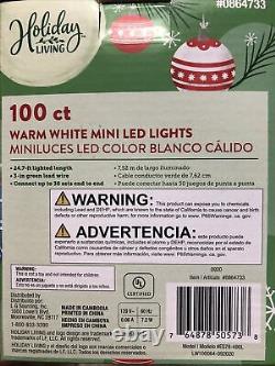 25 SETS! Holiday Living 25.2-ft 100 Count Warm White LED Mini Christmas Lights