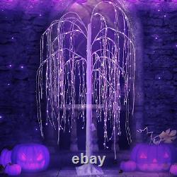 256 LED 5.5FT Colorful Lighted Willow Tree, RGB Color Changing Weeping Willow Tr