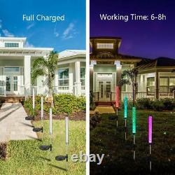 2PCS Solar Powered Garden Stake RBG Lights for Patio Backyard Pathway Decoration