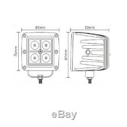 2X 3 White + Amber Dual Colors Strobe 4D LED Work Light Bar Remote Wiring Kits
