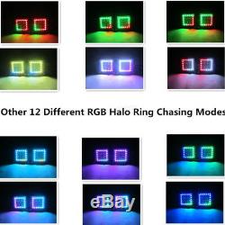 2x 5 24W FLUSH MOUNT LED Work Light Cube Pods Multi Color Changing RGB Halo Kit
