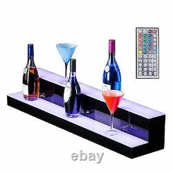 30'' Liquor Bottle Display Shelf 2 Layer Illuminated LED Color Changing With RC