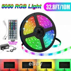 300/200/100/65.6ft LED Strip Lights 5050 RGB Color Change Bluetooth App lights
