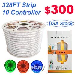 328ft LED Strip Lights Remote Control Bedroom Waterproof for Indoor Outdoor Use