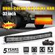 32INCH 1968W CURVED LED Fog Light Bar Amber/White Dual Color Change Offroad SUV