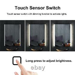32x24in Illuminated LED Bathroom Mirror with Bluetooth Light Color Changing