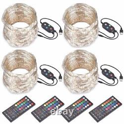 33FT 4 packs Fairy String Lights 20 colors with remote & Bluetooth Garden Party