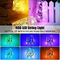 33FT 4 packs Fairy String Lights 20 colors with remote & Bluetooth Garden Party