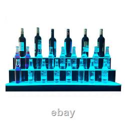 39 3 Step Lighted Liquor Bottle Display Shelf with LED Color Changing Lights