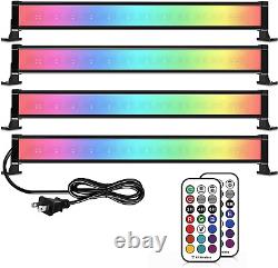 4 Pack 25W RGB LED Wall Washer Light Color Changing Strip Waterproof + RF Remote