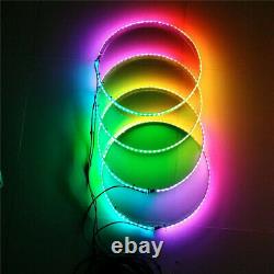 4 X Fiacarlighting 15.5 IP68 RGB Color Changing Bluetooth LED Light Wheel Rings