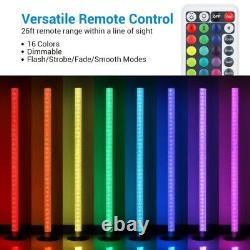 4 ft Color Changing Chrome LED Floor Lamp Remote/Foot Switch NEW Boxed FREE SHIP