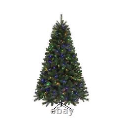400 Color Changing LED Lights Valley Spruce Artificial Christmas Tree 7 Ft Green