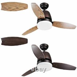 42 3 Blades Ceiling Fan with LED Light and Remote Control Room Color Changing
