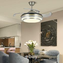 42'' Invisible LED 3-Color Change Ceiling Fan Light Remote Control Chandelier