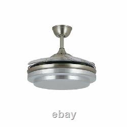 42'' Invisible LED 3-Color Change Ceiling Fan Light Remote Control Chandelier
