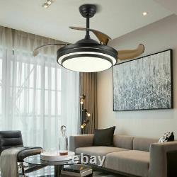 42 Invisible Remote Control Ceiling Fan Light LED 3-Color Change Chandelier110V