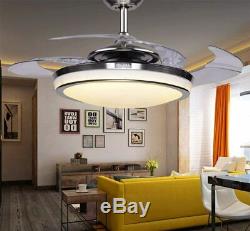 42 Retractable Blades Dimmable LED Ceiling Fan Light Remote Control Lamp