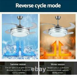 42 Retractable Ceiling Fan Light Lamp WithRemote Control Dimmable LED Chandelier