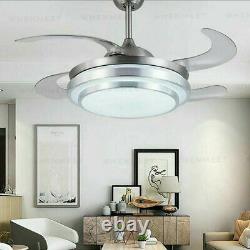 42 Retractable Ceiling Fan Light Lamp WithRemote Control Dimmable LED Chandelier