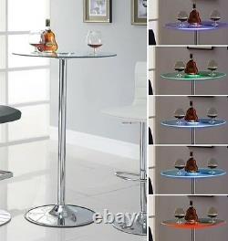 42 Transitioning 6 Color LED Bar Table with Glass Top by Coaster 122400