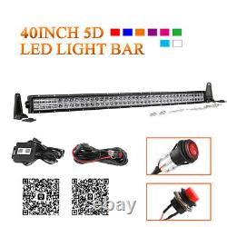 42inch 1600W LED Light Bar RGB Bluetooth Chasing Driving Offroad Truck Combo 40