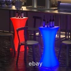 43 H LED Light Up Pub Bar Table Club 16 Colors Changing Table withRemote Control