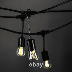 48FT LED Outdoor Waterproof Commercial Grade Patio String Lights Bulbs 3 Pack