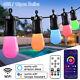48FT RGB Outdoor String Lights Waterproof Commercial Globe Fairy Light Bulbs US