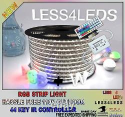 49ft 110V 120V RGB +W LED Light Flexible Holiday LED Strip Light with Bluetooth