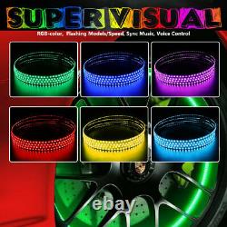 4X 15.5 LED Wheel Ring Lights IP68 Changing RGB+Chasing Color Bluetooth Control