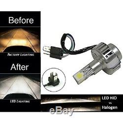 4X6 RGB COB Color Changing Halo Headlight 6K LED H4 Light Bulb Headlamp Set