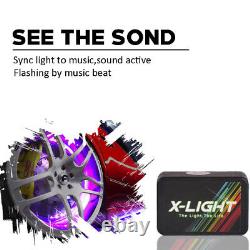 4pc Car Truck 17 LED Wheel Ring Lights Kit Color Shift Changing Red Brake Mode
