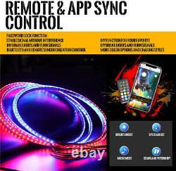 4pcs 17.5 LED Wheel Ring Rim Lights RGB Color Changing Bluetooth Remote Control