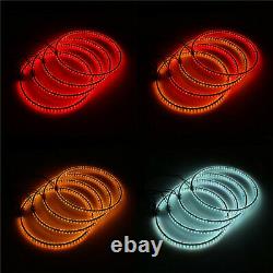4x 14 LED Wheel Ring Lights IP68 Changing RGB+Chasing Color Bluetooth Control