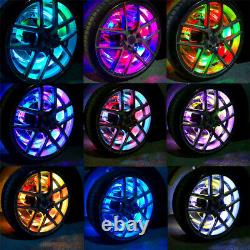 4x 15.5 LED Wheel Ring Lights IP68 Changing RGB+Chasing Color Bluetooth Control