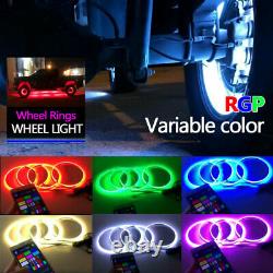 4x 15.5 LED Wheel Ring Lights Rim RGB Color Changing Turn Signal IP68 Bluetooth