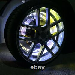 4x IP68 Adjustable RGB Color Changing Bluetooth LED Car Wheel Rings Lights