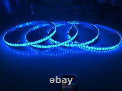 4x LED Wheel Ring Lights Double Row IP68 Pro RGB Color Change Bluetooth Control