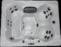 5 Person Outdoor Whirlpool Spa Hot Tub with 23 Jets Waterfall and LED Perimeter