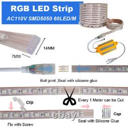50/100/150/300ft LED Rope Light In/Outdoor Cuttable Flexible Lights Strip IN USA
